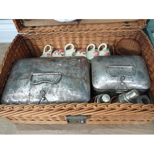 301 - A Brexton Picnic Hamper and a wicker Picnic Hamper with fitted interior by Drew & Sons, Piccadilly