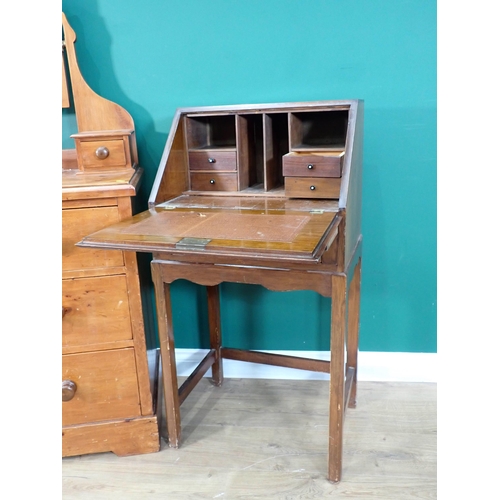 307 - A Victorian stained pine Dressing Chest fitted two short and two long drawers 5ft H x 3ft W and a wa... 