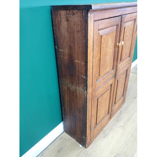 308 - An antique oak Cupboard fitted pair of panelled doors 4ft H x 3ft W