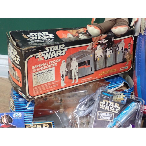 31 - A box of Star Wars Models and Collectables including boxed Imperial Troop Transporter, Monitor Mask,... 