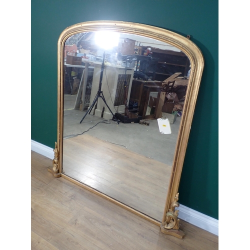 310 - A 19th Century gilt framed Overmantel Mirror 4ft 5in H x 4ft 3in W