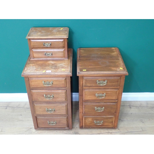 315 - A pair of Victorian walnut Bedside Chests 2ft 3in H x 1ft 4in W and two small Chests