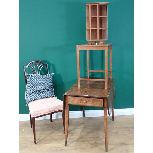 316 - A 19th Century mahogany Pembroke Table, Coffee Table, small revolving Bookcase, footstool and a sing... 