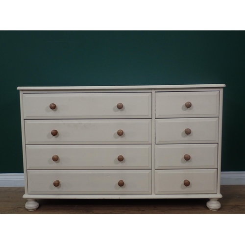 322 - A modern white painted Chest of eight drawers 4ft W x 2ft 6in H