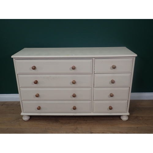 322 - A modern white painted Chest of eight drawers 4ft W x 2ft 6in H