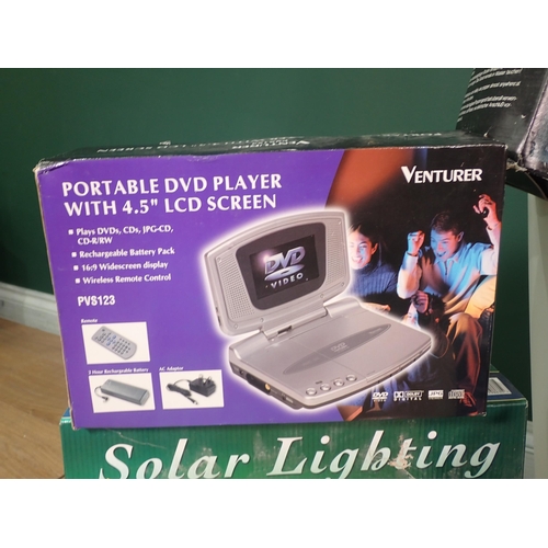 33 - A Solar Lighting Steeping Stone, Portable DVD Player, Twinkle Light, etc.