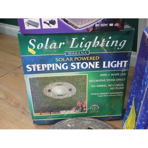 33 - A Solar Lighting Steeping Stone, Portable DVD Player, Twinkle Light, etc.