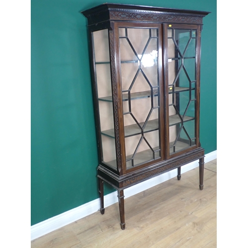 331 - A mahogany and astragal glazed Display Cabinet fitted pair of doors mounted on square cut tapering s... 