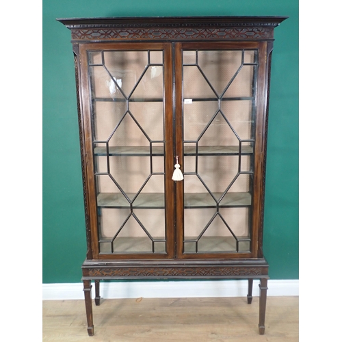 331 - A mahogany and astragal glazed Display Cabinet fitted pair of doors mounted on square cut tapering s... 