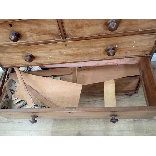 335 - A Victorian mahogany Chest of two short and three long drawers 3ft 6in W x 3ft 5in H A/F