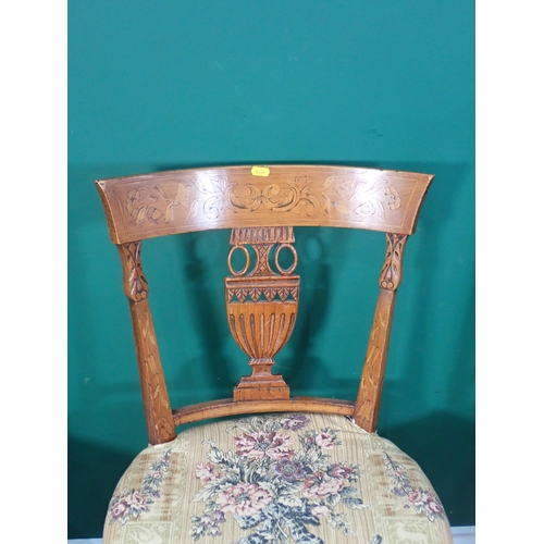 340 - A George II style walnut and marquetry inlaid    single Chair, another marquetry inlaid Chair and a ... 