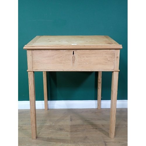 344 - A pine School Desk 3ft H x 2ft 5 1/2in W