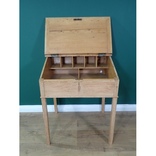 344 - A pine School Desk 3ft H x 2ft 5 1/2in W