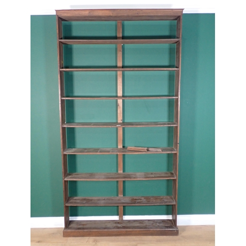 350 - An oak open Bookcase 7ft 4in H x 3ft 11in W