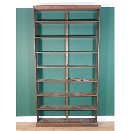 350 - An oak open Bookcase 7ft 4in H x 3ft 11in W