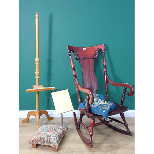 359 - A Rocking Chair, an artist's Easel, a Reading Stand and a Footstool