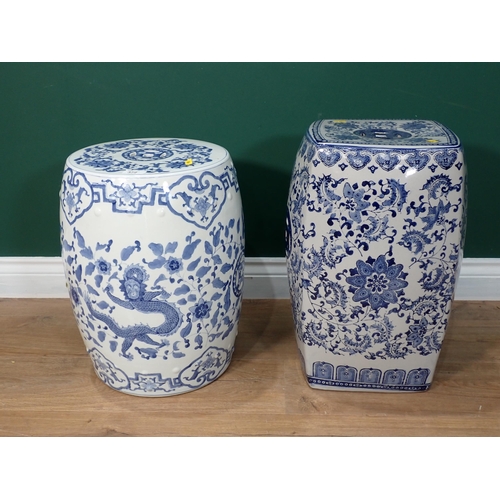 372 - Two blue and white Chinese ceramic Garden Seats