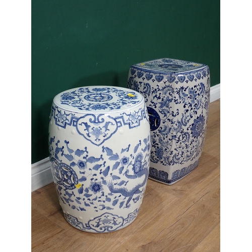 372 - Two blue and white Chinese ceramic Garden Seats