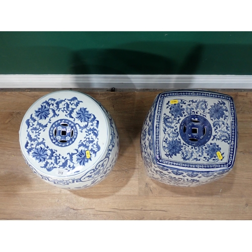 372 - Two blue and white Chinese ceramic Garden Seats