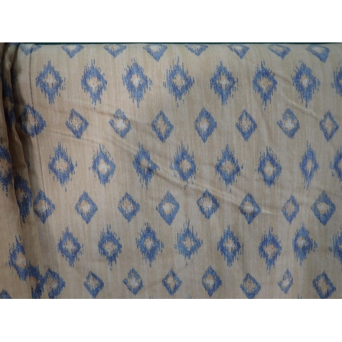 469 - Two thermal lined Bed Covers with blue motif designs on gold ground A/F.