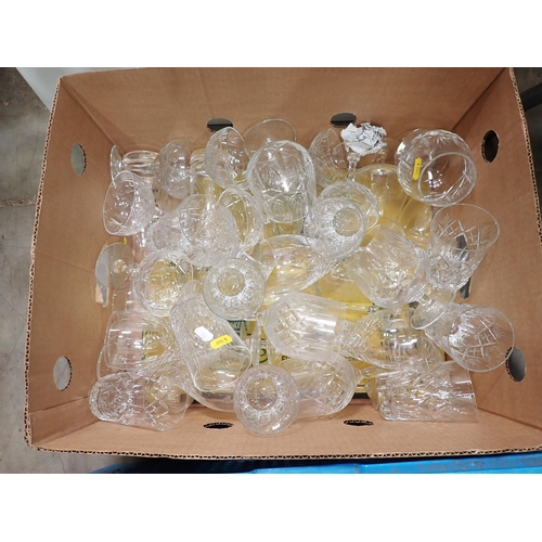 501 - Three Boxes of various Glassware, including Wines, Tumblers, sundae Dishes, Tankards, etc