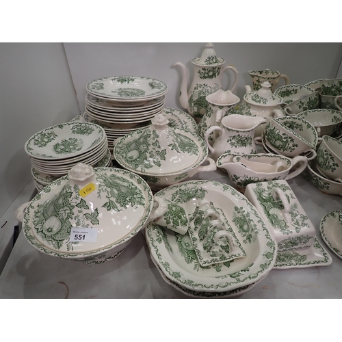 551 - An extensive Mason's ironstone Dinner and Coffee/Tea Service 'Fruit Basket' design