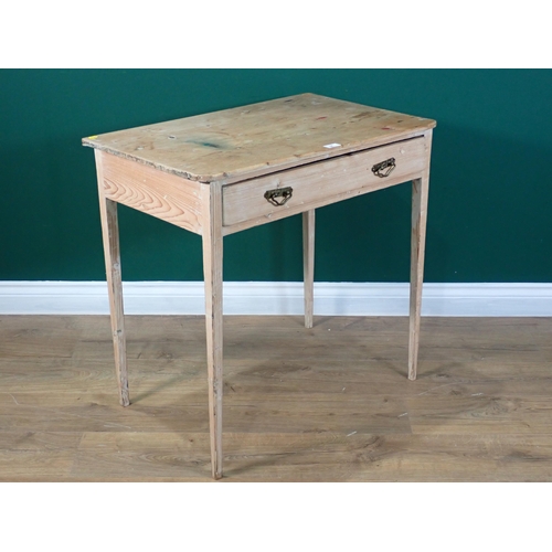 56 - A 19th Century pine Side Table fitted single frieze drawer