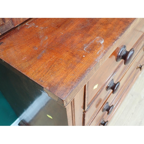 594 - A Victorian mahogany Secretaire Bookcase fitted pair of arched glazed doors above base fitted four d... 