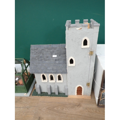 599 - A Dolls' House Greenhouse, a Church with graveyard and a Pub