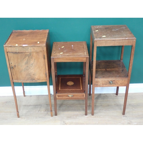 610 - Two 19th Century mahogany Bedside Stands and a mahogany Pot Cupboard