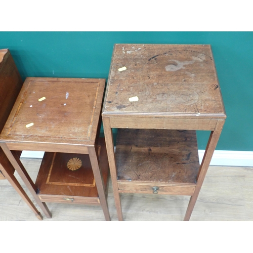 610 - Two 19th Century mahogany Bedside Stands and a mahogany Pot Cupboard