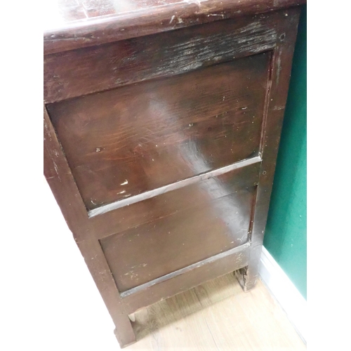 625 - An 18th Century oak enclosed Dresser and open Rack the base fitted six drawers and pair of cupboard ... 