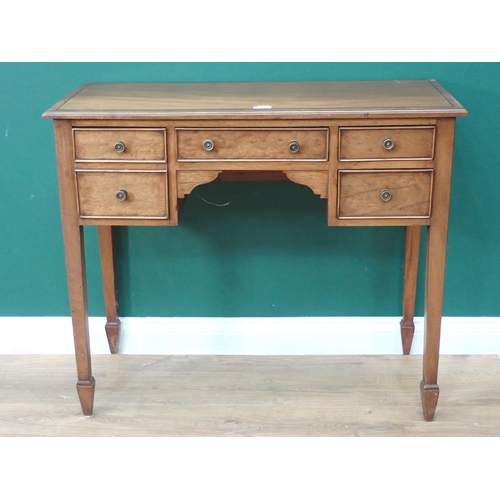 655 - A Georgian style mahogany and crossbanded Side Table fitted deep drawer and three other drawers moun... 