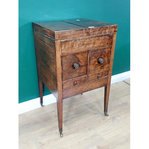 674 - A George III mahogany Washstand fitted pair of cupboard doors and two drawers 2ft 11in x 1ft 8in W