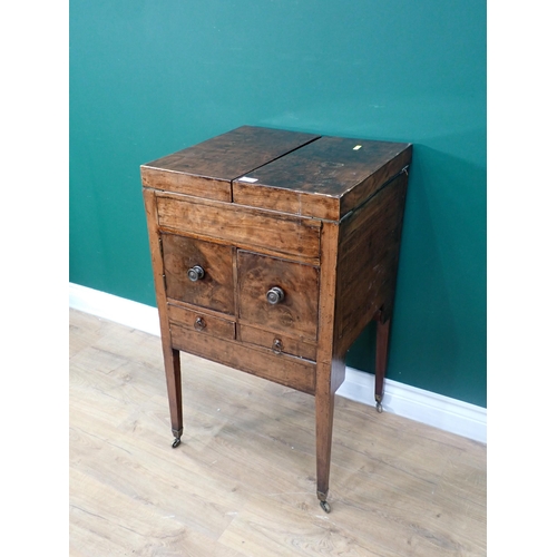 674 - A George III mahogany Washstand fitted pair of cupboard doors and two drawers 2ft 11in x 1ft 8in W