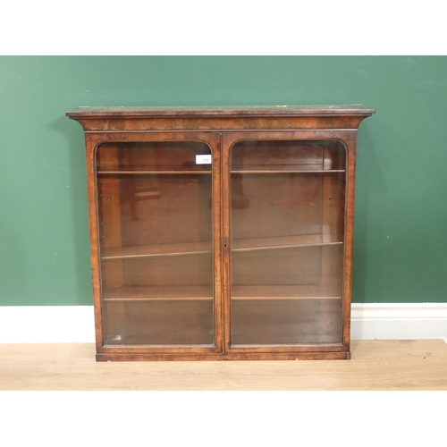 710 - A 19th Century mahogany Wall Cabinet fitted pair of glazed doors 2ft 6in W x 2ft 3in H