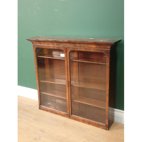 710 - A 19th Century mahogany Wall Cabinet fitted pair of glazed doors 2ft 6in W x 2ft 3in H