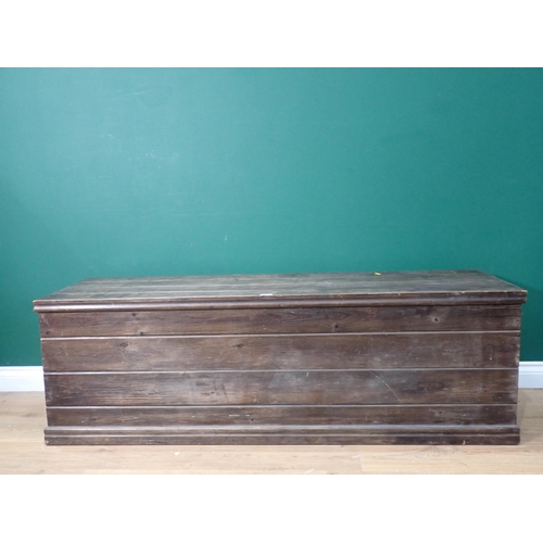 721 - A stained pine Blanket Chest 5ft 2in W x 1ft 8in H