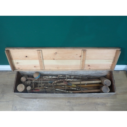 723 - A Croquet Set in pine box