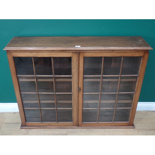 736 - A mahogany and glazed Wall Cabinet with pair of doors enclosing two adjustable shelves, 2ft 11in H x... 