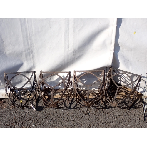 856 - Four Hanging Baskets and two metal Lantern Frames