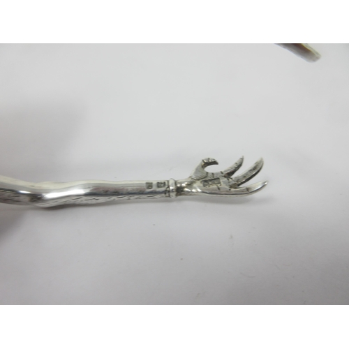 91 - A pair of George V silver unusual Tongs in the form of a mask, arms and hands, London 1926, maker: A... 