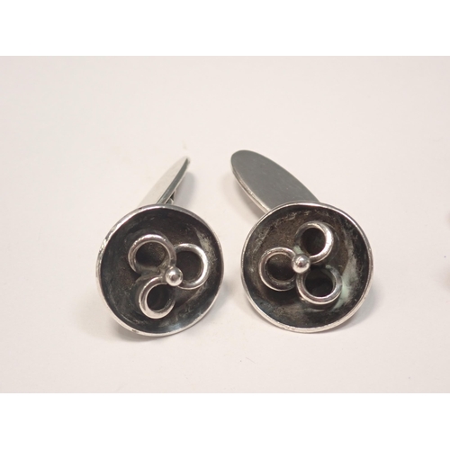 206 - A pair of Danish silver Cufflinks and four other pairs of silver Cufflinks