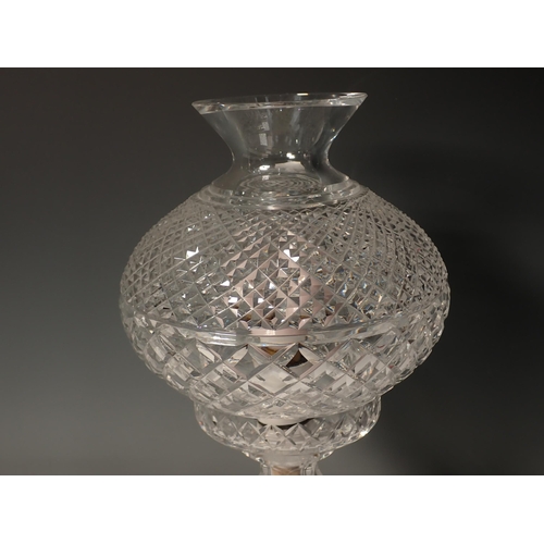 491 - A Waterford Crystal electric Table Lamp and Shade, passed PAT