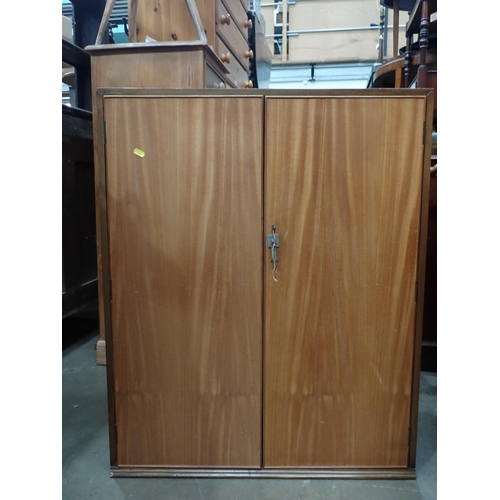 726 - A mid-century teak two door Cupboard 3ft 1in H x 2ft 6in W