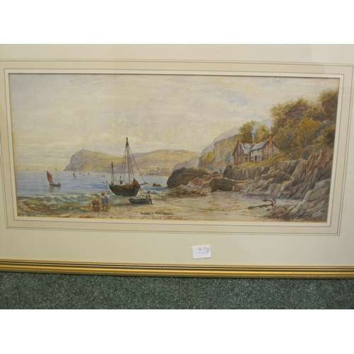 418 - CAROL RUSSELL. A Rocky Coastal Landscape, signed, watercolour, 16 x 23in; and a watercolour by anoth... 