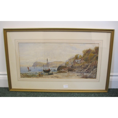 418 - CAROL RUSSELL. A Rocky Coastal Landscape, signed, watercolour, 16 x 23in; and a watercolour by anoth... 