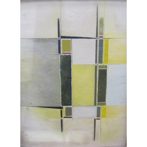 424 - ENGLISH SCHOOL, circa 1980. Abstract, oil on canvas board, 45 x 32in; two other abstract pictures, p... 