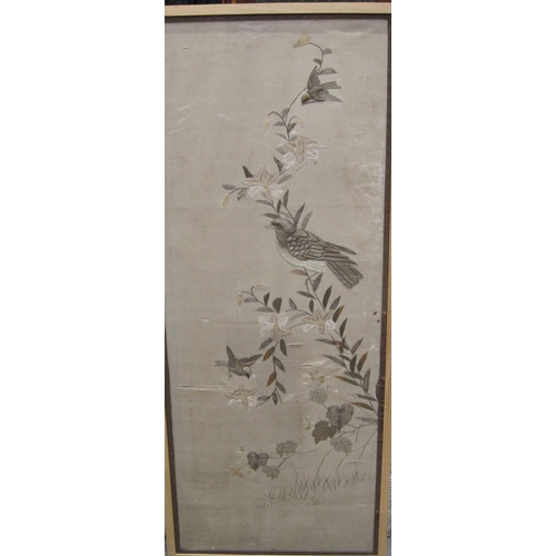 429 - CHINESE SCHOOL, twentieth century. A set of four wirework panels depicting birds on branches, 52½ x ... 