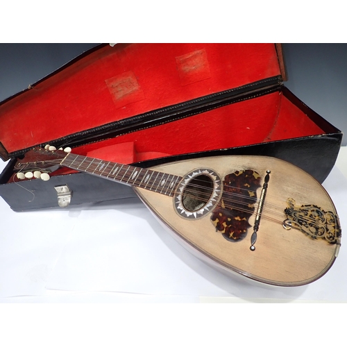 216 - A cased French Mandolin and a Squeeze Box.